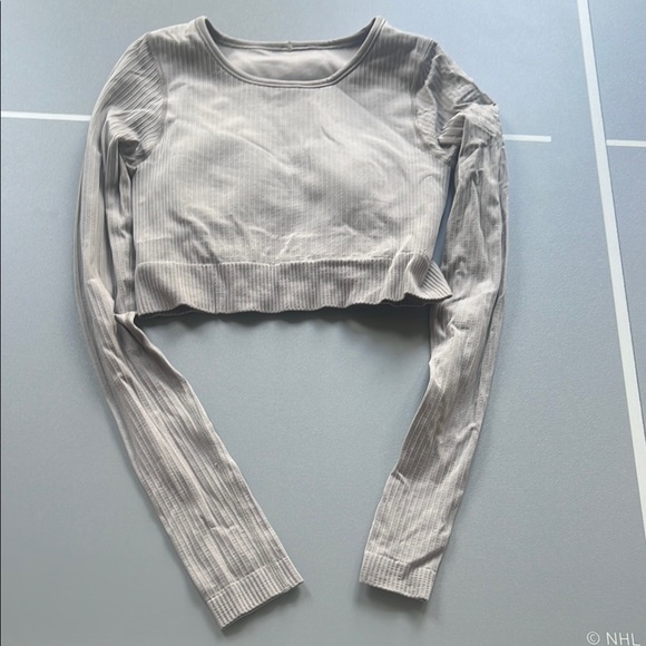 lululemon athletica Tops - Gray Long Sleeve Crop Top